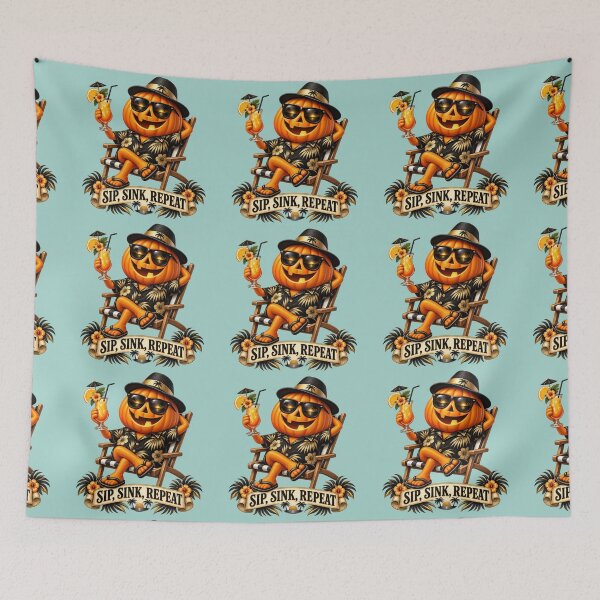 Item preview,  Sip, Sink, Repeat - Tropical Vacation Pumpkin designed and sold by TatyanaArt.