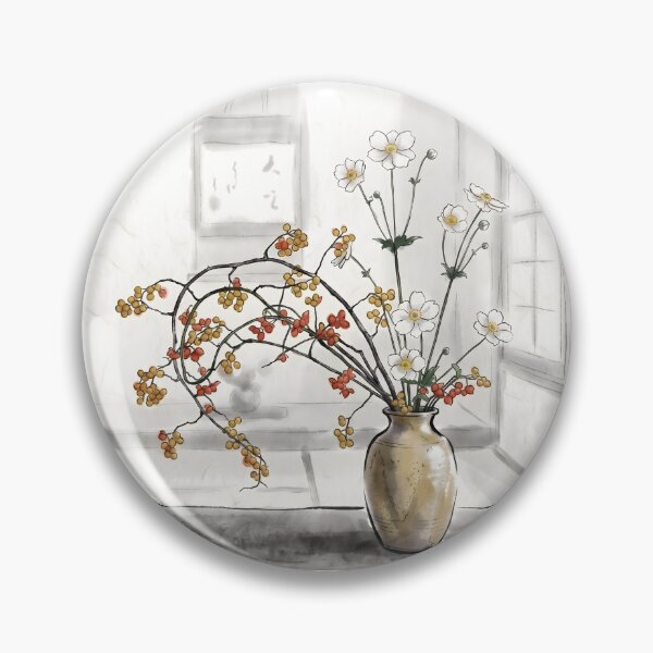 Item preview, Anémona Sumi-e y arte agridulce del Ikebana designed and sold by conohitoAI-ArtGallery.