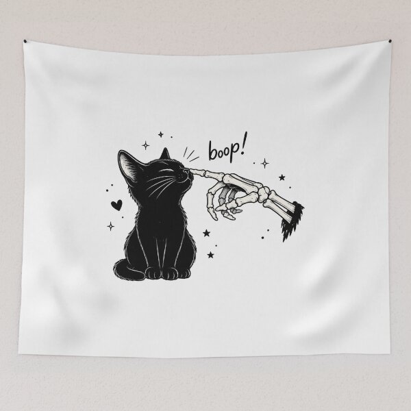 Item preview, Halloween Cat Skeleton Hand Boop Witch Spooky gift designed and sold by Amzkao.