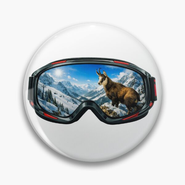Item preview, Mountain Chamois Reflected in Ski Goggles designed and sold by GabeMountainArt.
