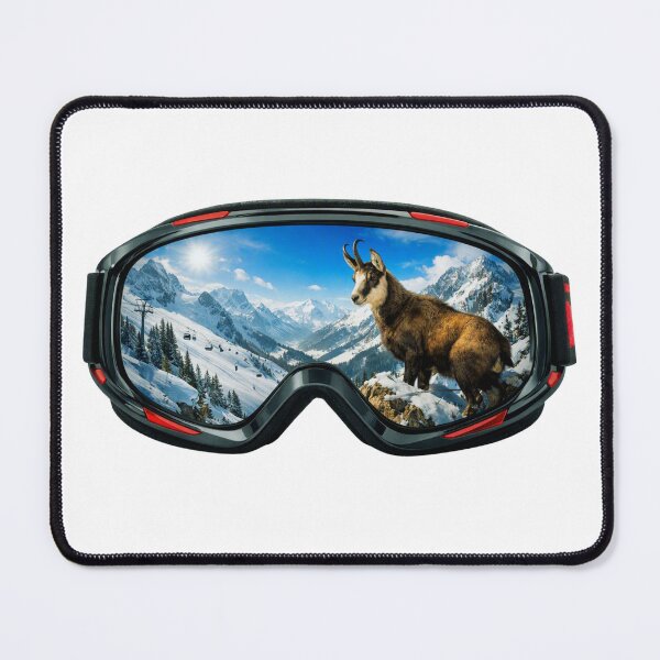 Item preview, Mountain Chamois Reflected in Ski Goggles designed and sold by GabeMountainArt.