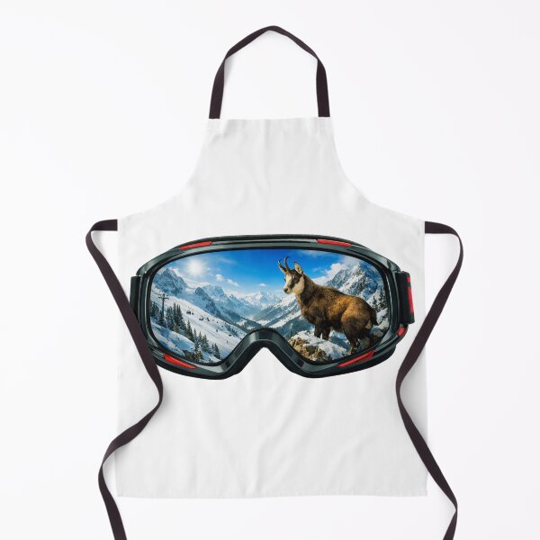 Item preview, Mountain Chamois Reflected in Ski Goggles designed and sold by GabeMountainArt.