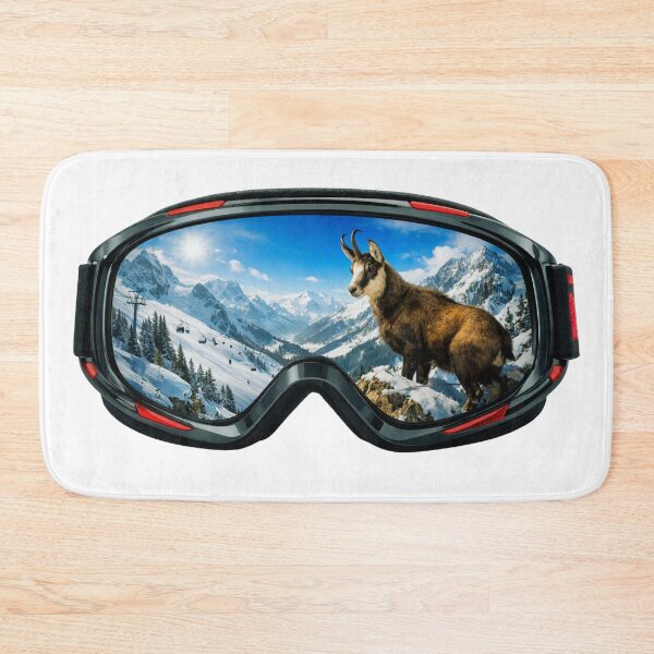 Item preview, Mountain Chamois Reflected in Ski Goggles designed and sold by GabeMountainArt.