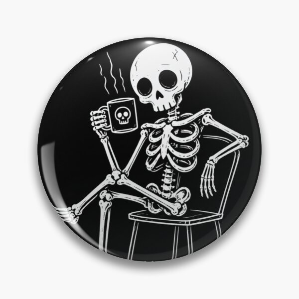 Item preview, I'm Fine Skeleton T-Shirt – Funny Coffee Skeleton Doodle, Dark Humor Shirt, Sarcastic Gift for Coffee Lovers designed and sold by SakuraHQ.