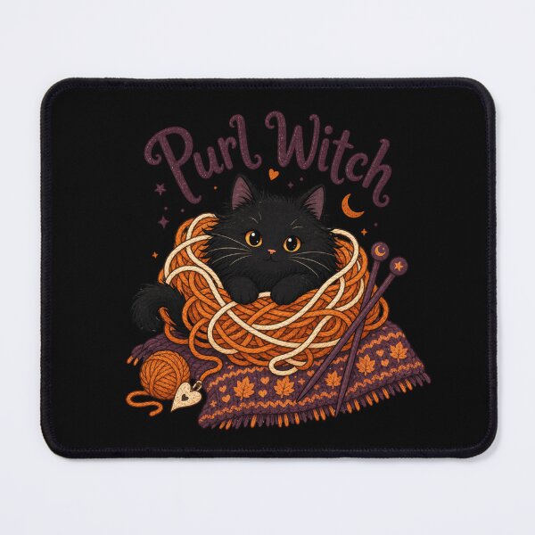 Item preview, Purl Witch Shirt, Comfort Colors® Black Cat Knitting Tee, Funny Halloween Crafter Graphic designed and sold by TshirtsLabs.