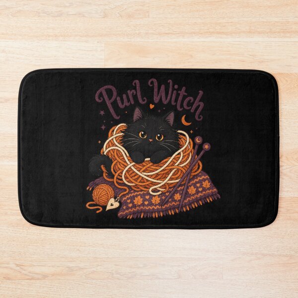 Item preview, Purl Witch Shirt, Comfort Colors® Black Cat Knitting Tee, Funny Halloween Crafter Graphic designed and sold by TshirtsLabs.