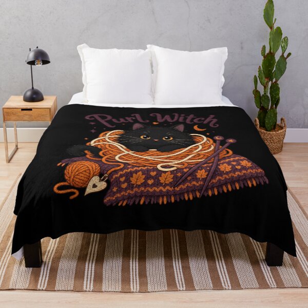 Item preview, Purl Witch Shirt, Comfort Colors® Black Cat Knitting Tee, Funny Halloween Crafter Graphic designed and sold by TshirtsLabs.