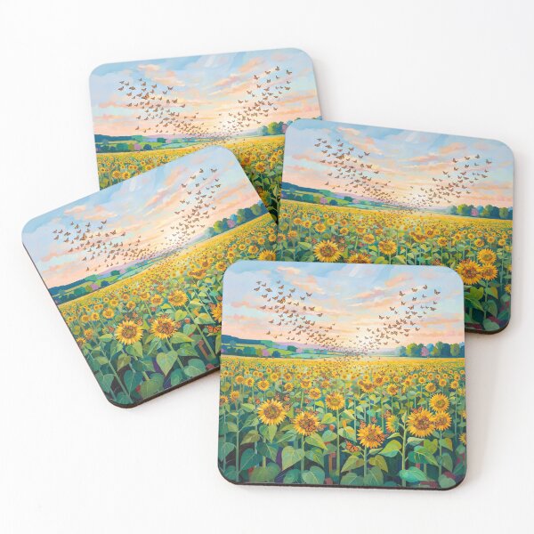 Item preview, Monarch Butterflies Flying Over A Field Of Sunflowers designed and sold by Home Decor Art.