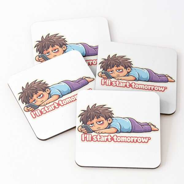 Item preview, Funny Procrastinating Guy - I'll Start Tomorrow Tired Man Sticker designed and sold by OuSfian1.