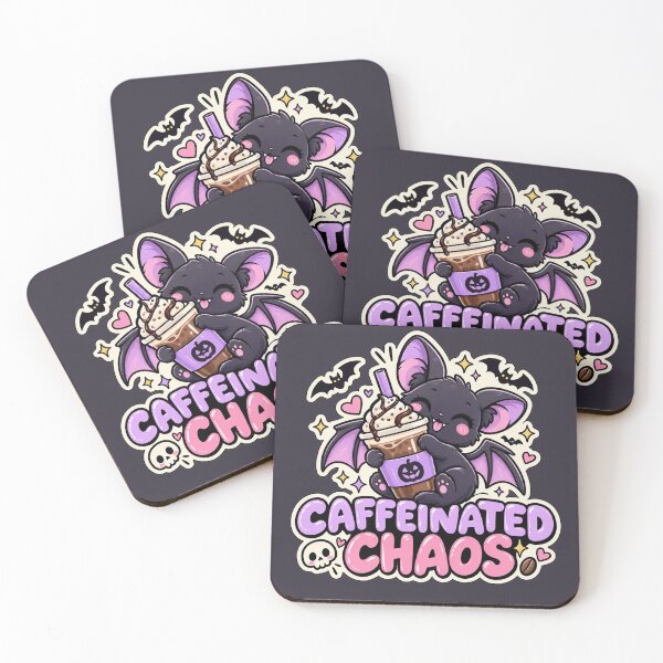 Item preview, Caffeinated Chaos Bat | Kawaii Goth Coffee Lover Graphic | Cute Pastel Spooky Shirt designed and sold by warlistop.