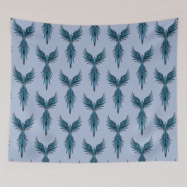 Item preview, Cyan Blue Phoenix Tribal Firebird Graphic designed and sold by URSM.