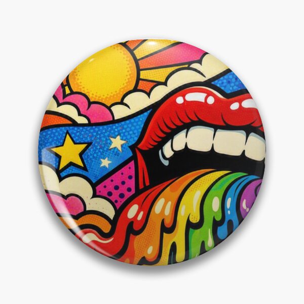 Item preview, Melting Rainbow Psychedelic Lips Pop Art designed and sold by Ink-verse-.
