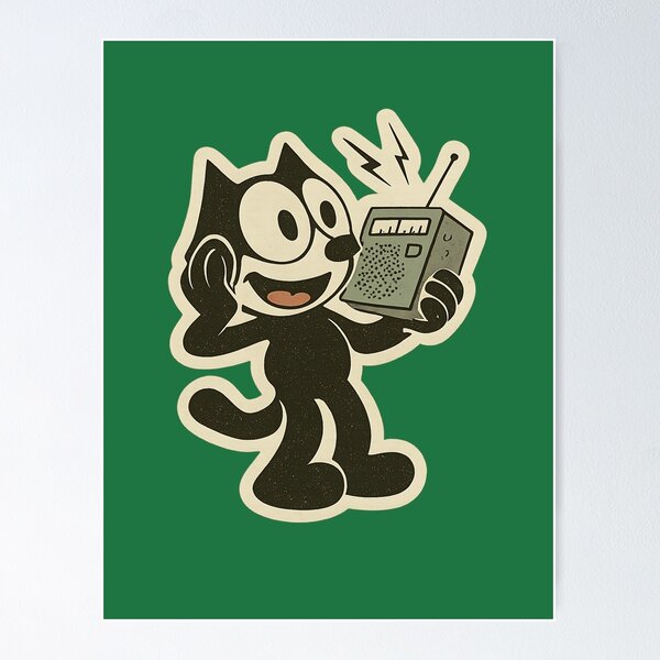 Item preview,  CAT WITH A VINTAGE RADIO designed and sold by infinitearte.