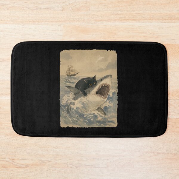 Item preview, Cat Biting Shark Funny Meme designed and sold by Hedoraxe.