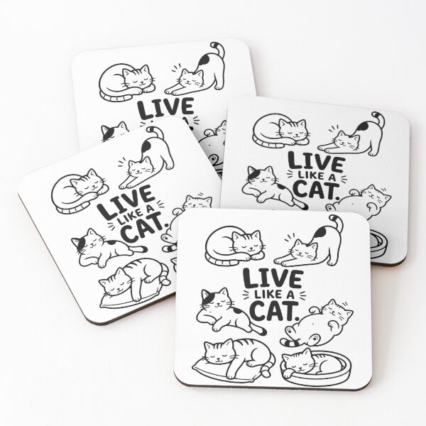 Item preview, Live Like a Cat | Cute Cat Line Art | Funny Minimalist Animal Design designed and sold by Little Moments Co..