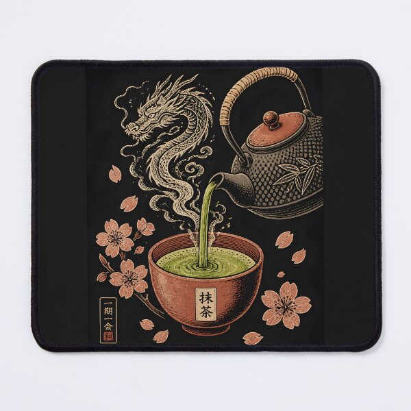 Item preview, Japanese Matcha Tea Teapot Dragon Ukiyo-e Woodcut Art designed and sold by GrinGalore.