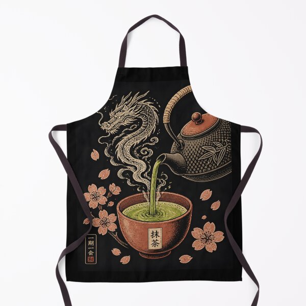 Item preview, Japanese Matcha Tea Teapot Dragon Ukiyo-e Woodcut Art designed and sold by GrinGalore.