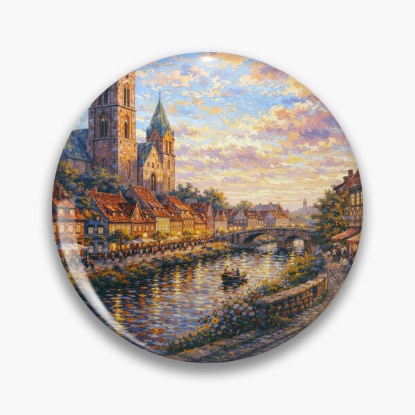 Item preview, Ribe in the evening painting, Denmark – A Beautiful place in Europe. designed and sold by GalleryKauffeld.