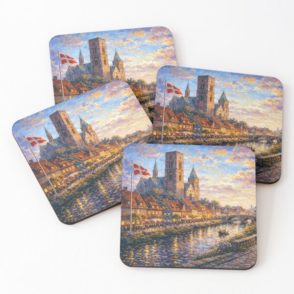 Item preview, Ribe in the evening painting, Denmark – A Beautiful place in Europe. designed and sold by GalleryKauffeld.