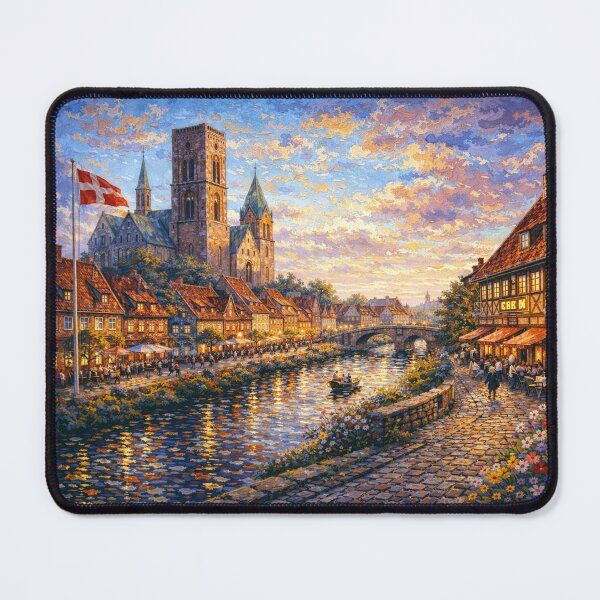 Item preview, Ribe in the evening painting, Denmark – A Beautiful place in Europe. designed and sold by GalleryKauffeld.