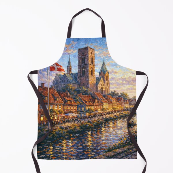 Item preview, Ribe in the evening painting, Denmark – A Beautiful place in Europe. designed and sold by GalleryKauffeld.