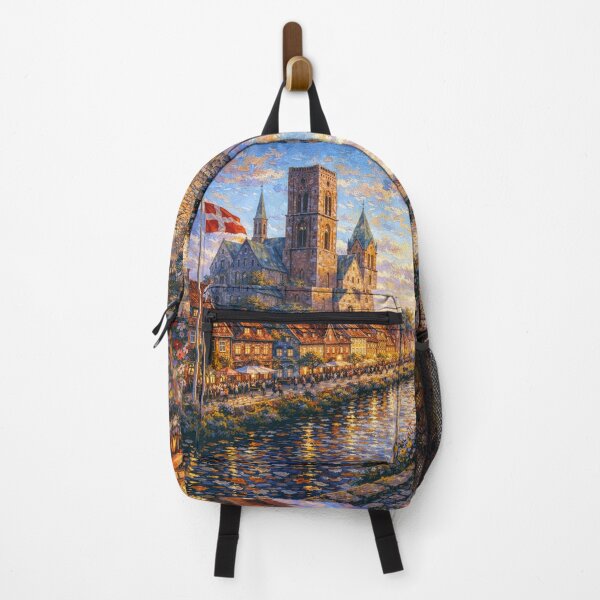 Item preview, Ribe in the evening painting, Denmark – A Beautiful place in Europe. designed and sold by GalleryKauffeld.