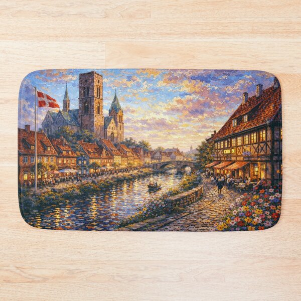 Item preview, Ribe in the evening painting, Denmark – A Beautiful place in Europe. designed and sold by GalleryKauffeld.