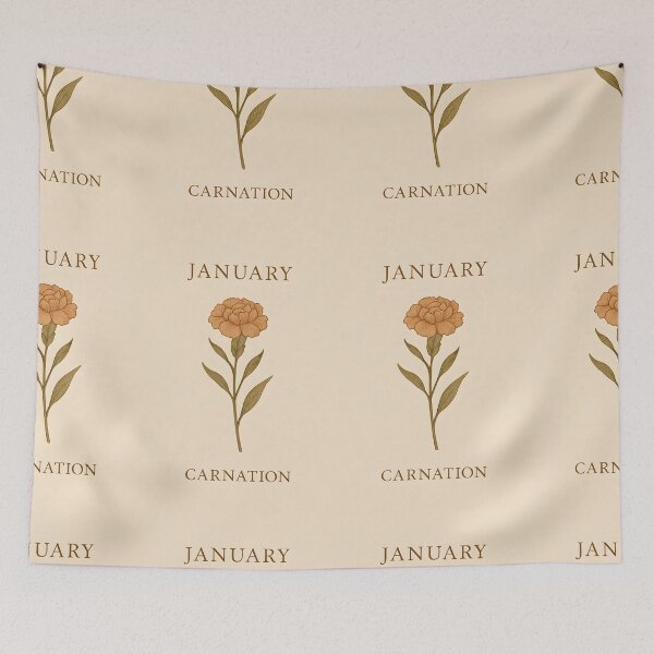 Item preview, January Carnation Birth Flower, Vintage Botanical Floral Wall Art designed and sold by NarjaShop.