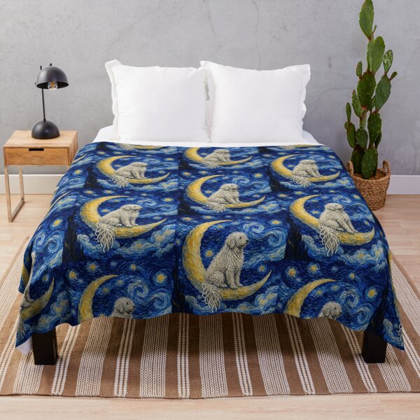 Item preview, Funny Komondor Starry Night Painting Cute Moon Stars Mom Dad Kids designed and sold by FurryHavenPH.