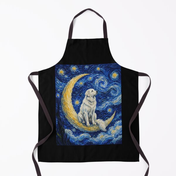 Item preview, Funny Kuvasz Starry Night Painting Cute Moon Stars Mom Dad Kids designed and sold by FurryHavenPH.
