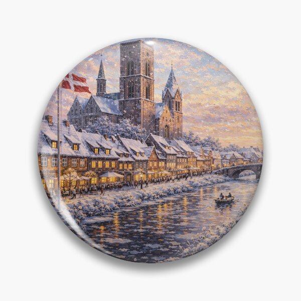 Item preview, Ribe in Denmark painting – a winter scene in this beautiful European city. designed and sold by GalleryKauffeld.