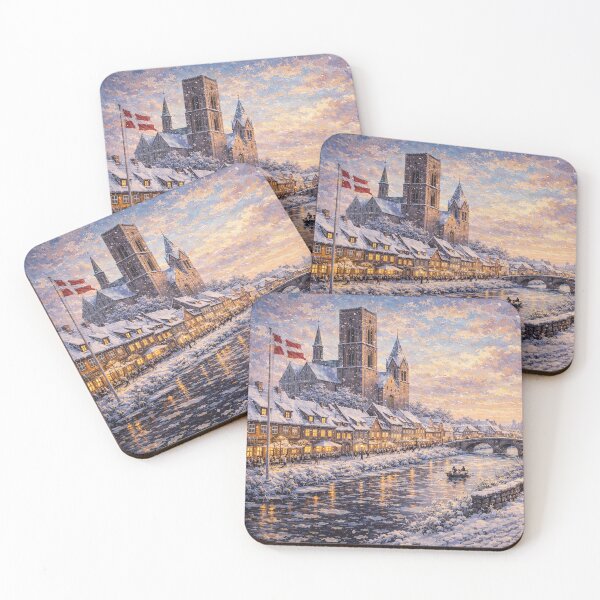 Item preview, Ribe in Denmark painting – a winter scene in this beautiful European city. designed and sold by GalleryKauffeld.