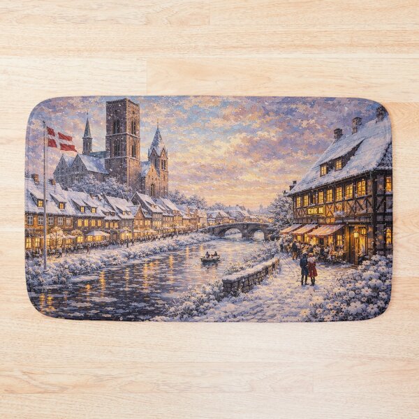 Item preview, Ribe in Denmark painting – a winter scene in this beautiful European city. designed and sold by GalleryKauffeld.