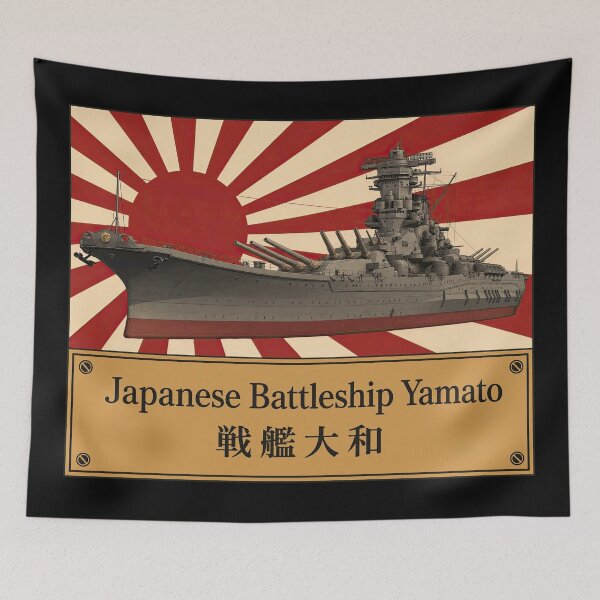 Item preview, Yamato Battleship Japanese Flag WWII Naval History designed and sold by MilitaryMart.