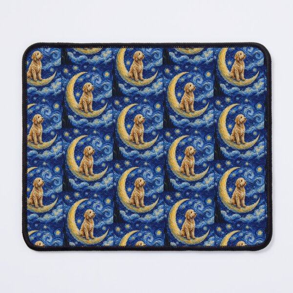 Item preview, Funny Labradoodle Starry Night Painting Cute Moon Stars Mom Dad Kids designed and sold by FurryHavenPH.