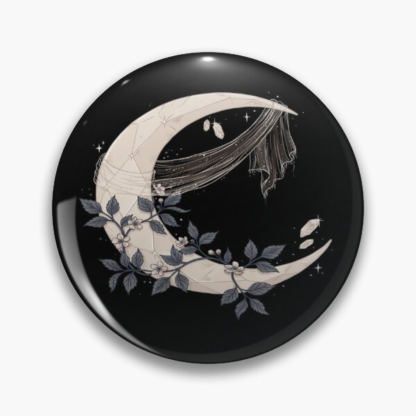 Item preview, Floral Crescent Moon – Dark Romantic Crystal Design designed and sold by Midnight Veil Designs.
