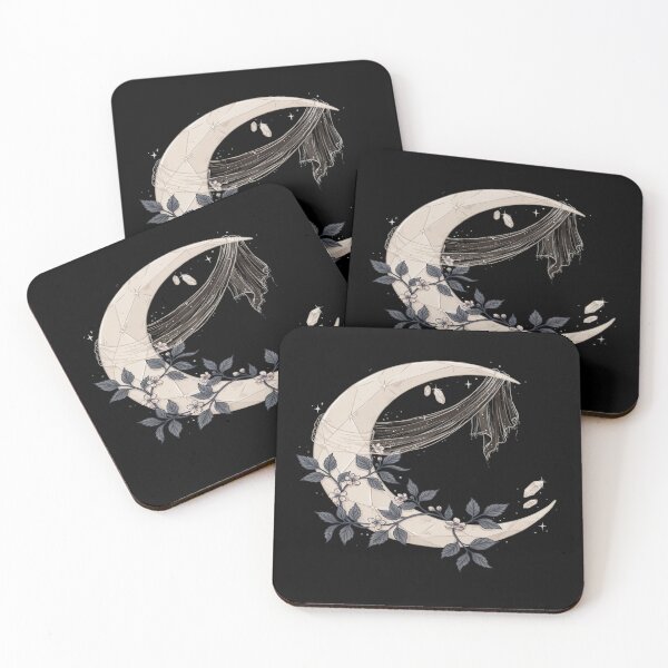 Item preview, Floral Crescent Moon – Dark Romantic Crystal Design designed and sold by Midnight Veil Designs.
