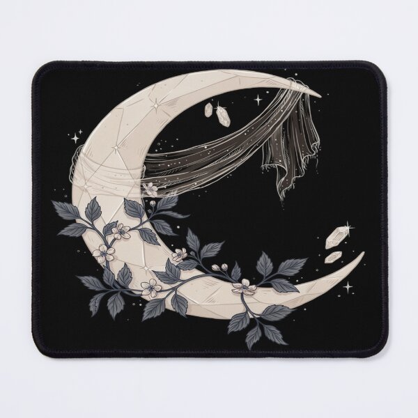 Item preview, Floral Crescent Moon – Dark Romantic Crystal Design designed and sold by Midnight Veil Designs.