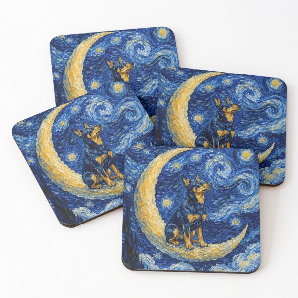 Item preview, Funny Lancashire Heeler Starry Night Painting Cute Moon Stars Mom Dad Kids designed and sold by FurryHavenPH.