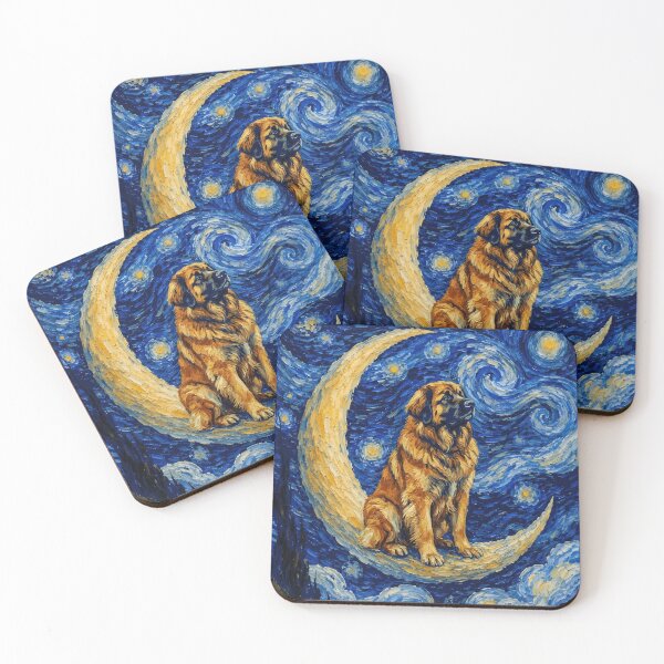 Item preview, Funny Leonberger Starry Night Painting Cute Moon Stars Mom Dad Kids designed and sold by FurryHavenPH.