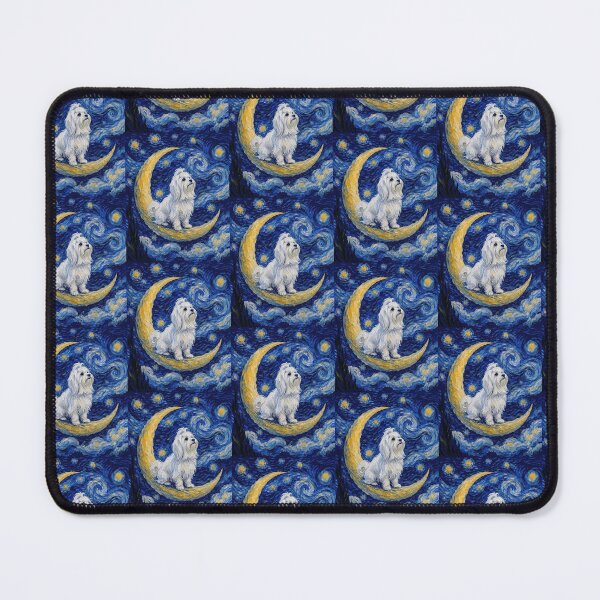 Item preview, Funny Maltese Starry Night Painting Cute Moon Stars Mom Dad Kids designed and sold by FurryHavenPH.