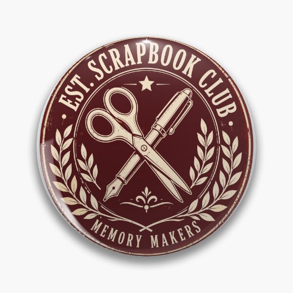 Item preview, Est Scrapbook Club Vintage Craft Badge Scrapbooking Emblem designed and sold by ZIGLWORKS.