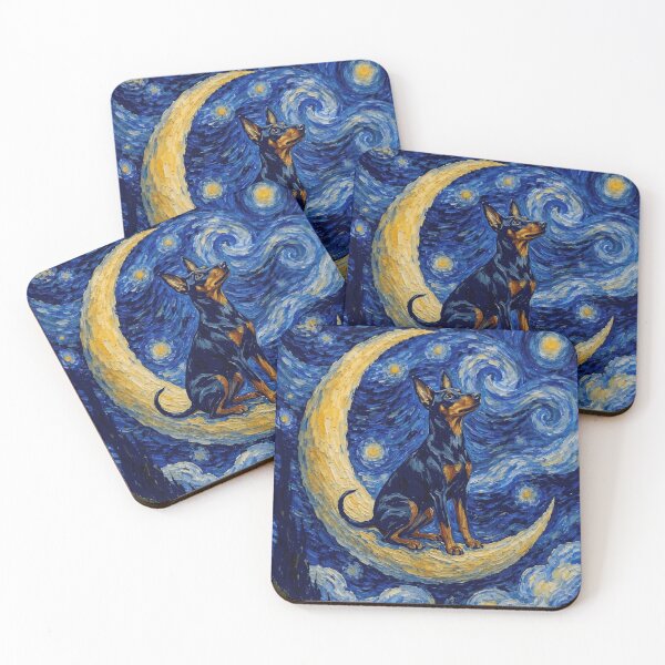 Item preview, Funny Manchester Terrier Starry Night Painting Cute Moon Stars Mom Dad Kids designed and sold by FurryHavenPH.