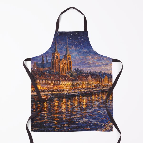 Item preview, A painting of Roskilde by night, Denmark – A Beautiful place in Europe. designed and sold by GalleryKauffeld.