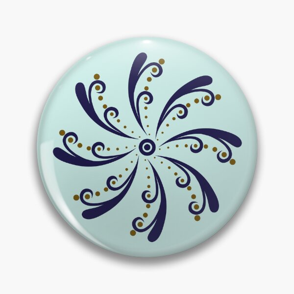Item preview, Moroccan Mosaic Swirl Bohemian Indigo Blue & Gold Tile Pattern designed and sold by CreativeArtistL.