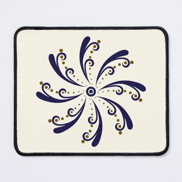 Item preview, Moroccan Mosaic Swirl Bohemian Indigo Blue & Gold Tile Pattern designed and sold by CreativeArtistL.