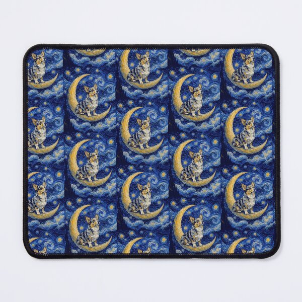 Item preview, Funny Merle with Tan Points Corgi Starry Night Painting Cute Moon Stars Mom Dad Kids designed and sold by FurryHavenPH.