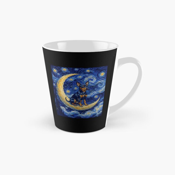 Item preview, Funny Miniature Pinscher Starry Night Painting Cute Moon Stars Mom Dad Kids designed and sold by FurryHavenPH.