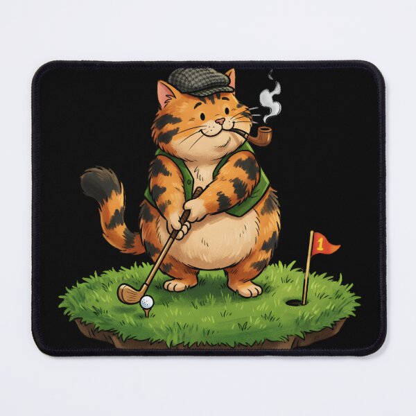 Item preview, cat playing golf designed and sold by ARabbitHole.