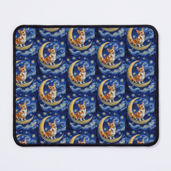 Item preview, Funny Mismarked Red Corgi Starry Night Painting Cute Moon Stars Mom Dad Kids designed and sold by FurryHavenPH.